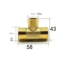 Messing Bsp Reduzierend T-Stück Adapter 3 Weg T-Shirt Stecker Innengewinde Rohr