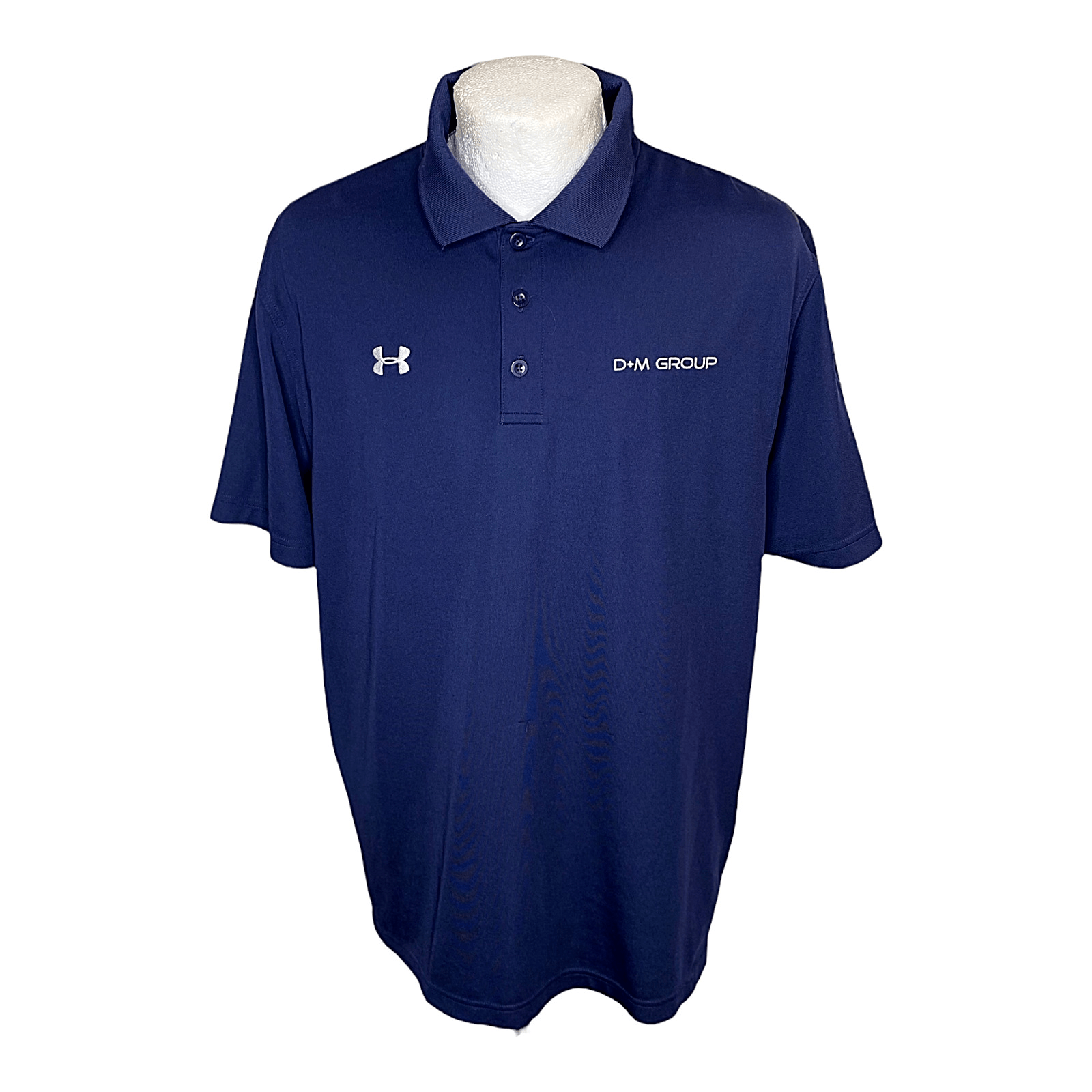 Men's Under Armour Golf Polo Blue Heat Gear Size Large Loose Stretch Logo (2358)
