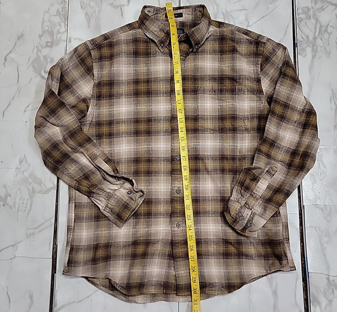 Pendleton Mason Checkboard Brown Long-Sleeve Cott… - image 2