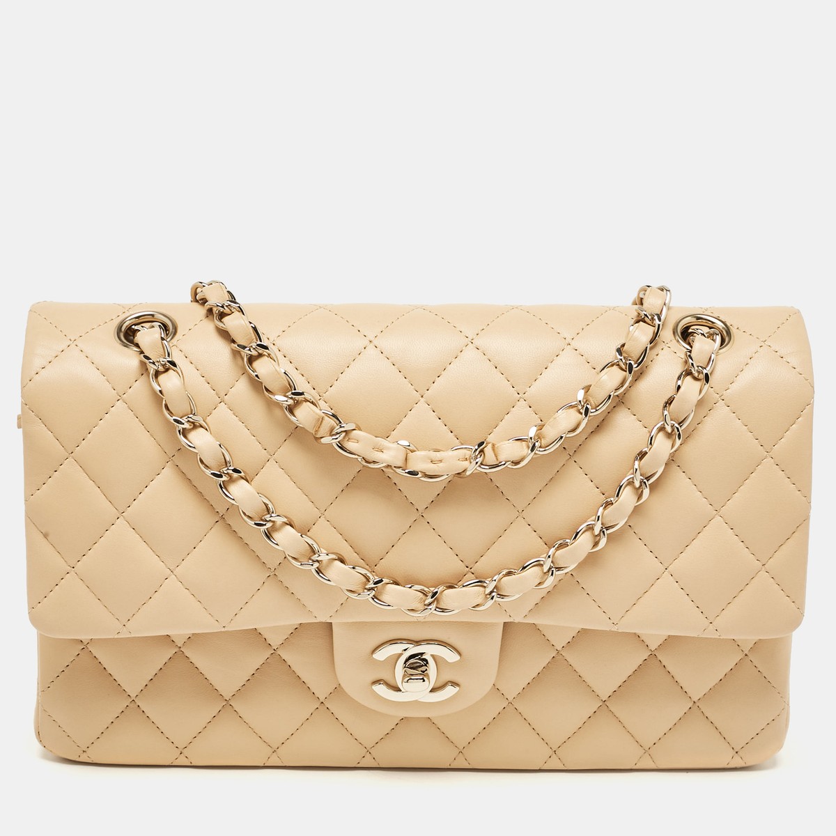 chanel beige handbag