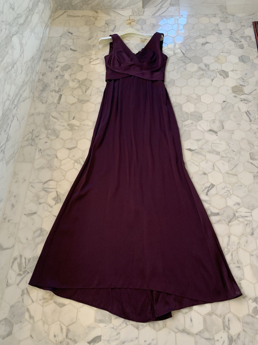 elie tahari purple satin formal sleeveless dress Size 2 W