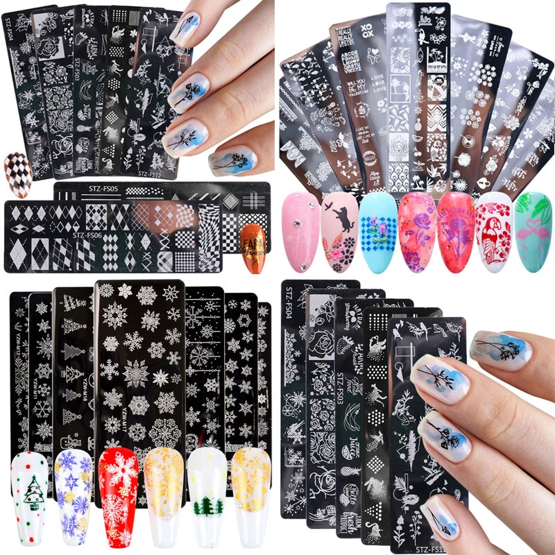 Flower Nail Stamping Plates Line Nail Art Plate Stamp Template Geometry  Image