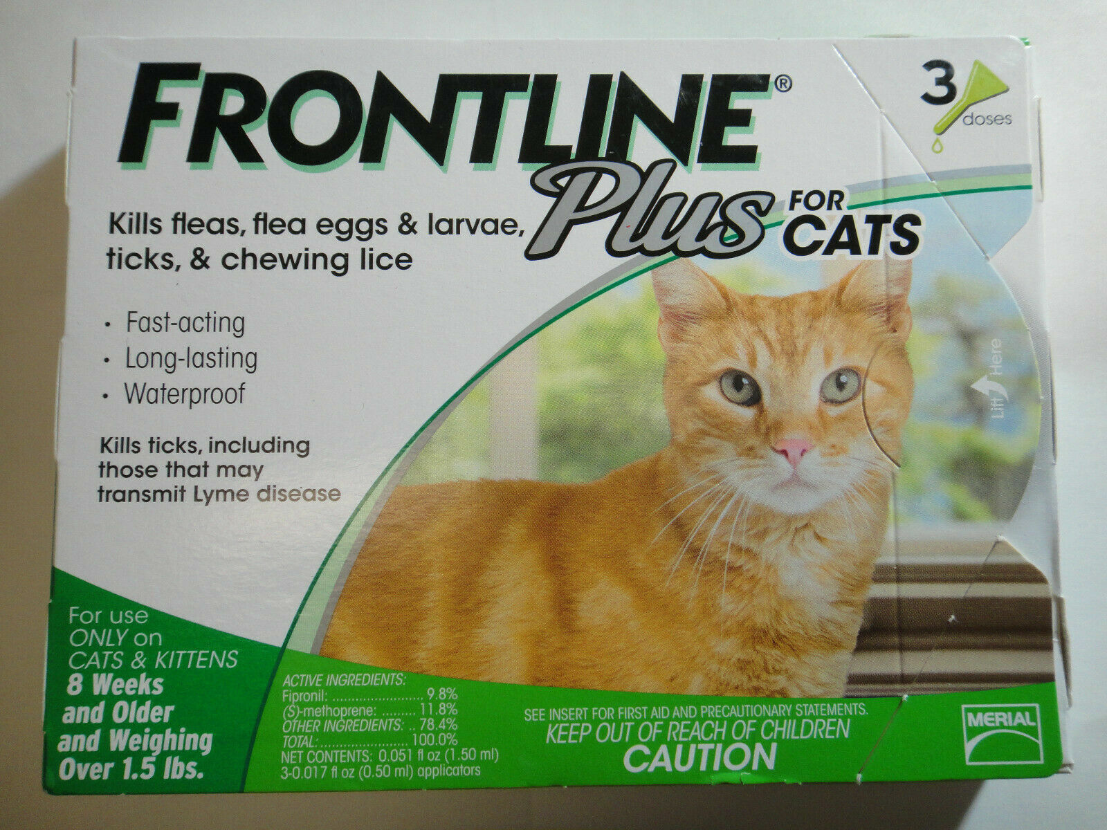 frontline plus for cats green