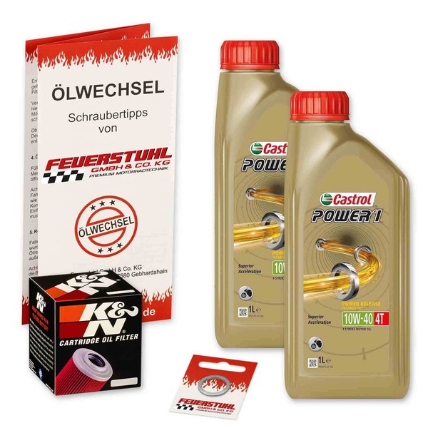 Honda Adv 350 (NF13) 22-23, Castrol 10W40 ÖL + K&N Racing ÖLfilter, MotoröL Set-image