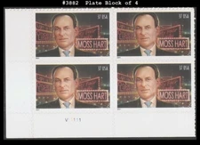 USA4 #3882 MNH PB4 Moss Hart