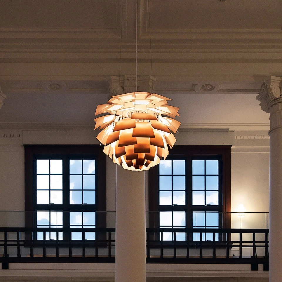 PH Artischocken-Hängeleuchte: Louis Poulsen:: Weiß:: 1958,PH Artichoke LED Ø 84