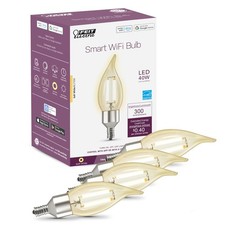 Feit Electric Vintage Flame Tip Smart WiFi LED Bulb, E12 Candelabra, 40W Eq
