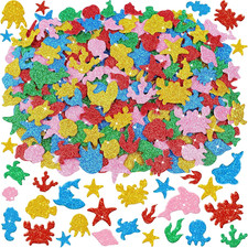465Pcs Foam Stickers Glitter 3D Sea Animal Foam Shapes Stickers Self Adhesive Co