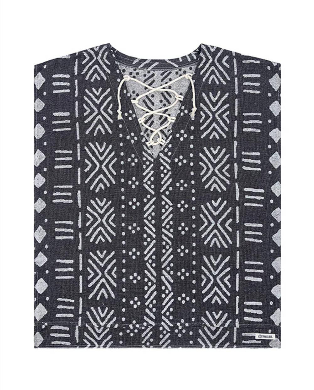 Sand Cloud Adobe Mudcloth Cover Up Black One Size