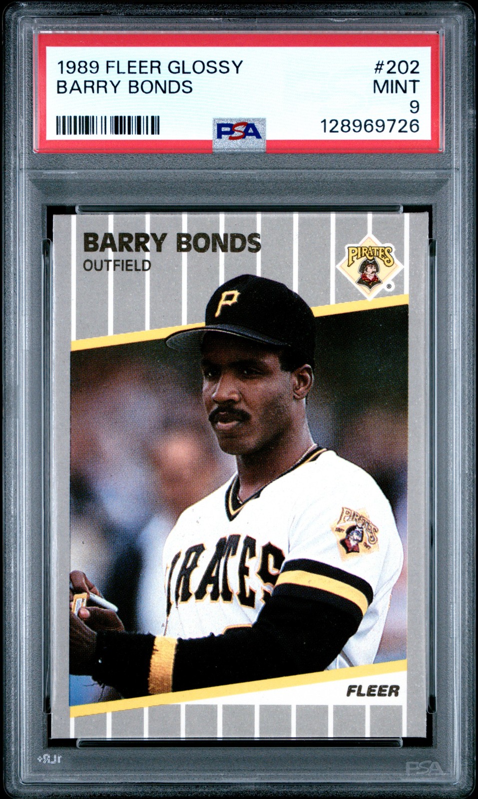 1989 FLEER GLOSSY #202 BARRY BONDS PSA 9