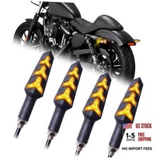 4PCS Motorcycle Indicators Flowing Turn Signal Lights Motorbike 4pcs Black 2
