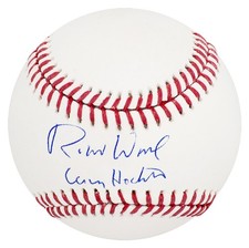 Robert Wuhl Signed Rawlings Official MLB Baseball w/Larry Hockett (SCHWARTZ COA)