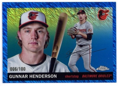 2025 Topps Chrome Platinum Gunnar Henderson Blue Shimmer Refractor 6/100