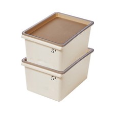 Storage Basket Cream Style Storage Bin Plastic Durable Ample Capacity Grooved