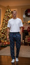 Club Room Men's Fleece Pajama Pants Christmas Scene Multicolored Size XL