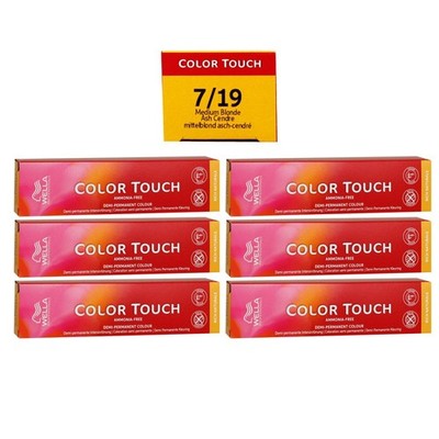 Wella Color Touch Rich Naturals 6 x 60 ml 7/19 mittelblond asch cendre Set