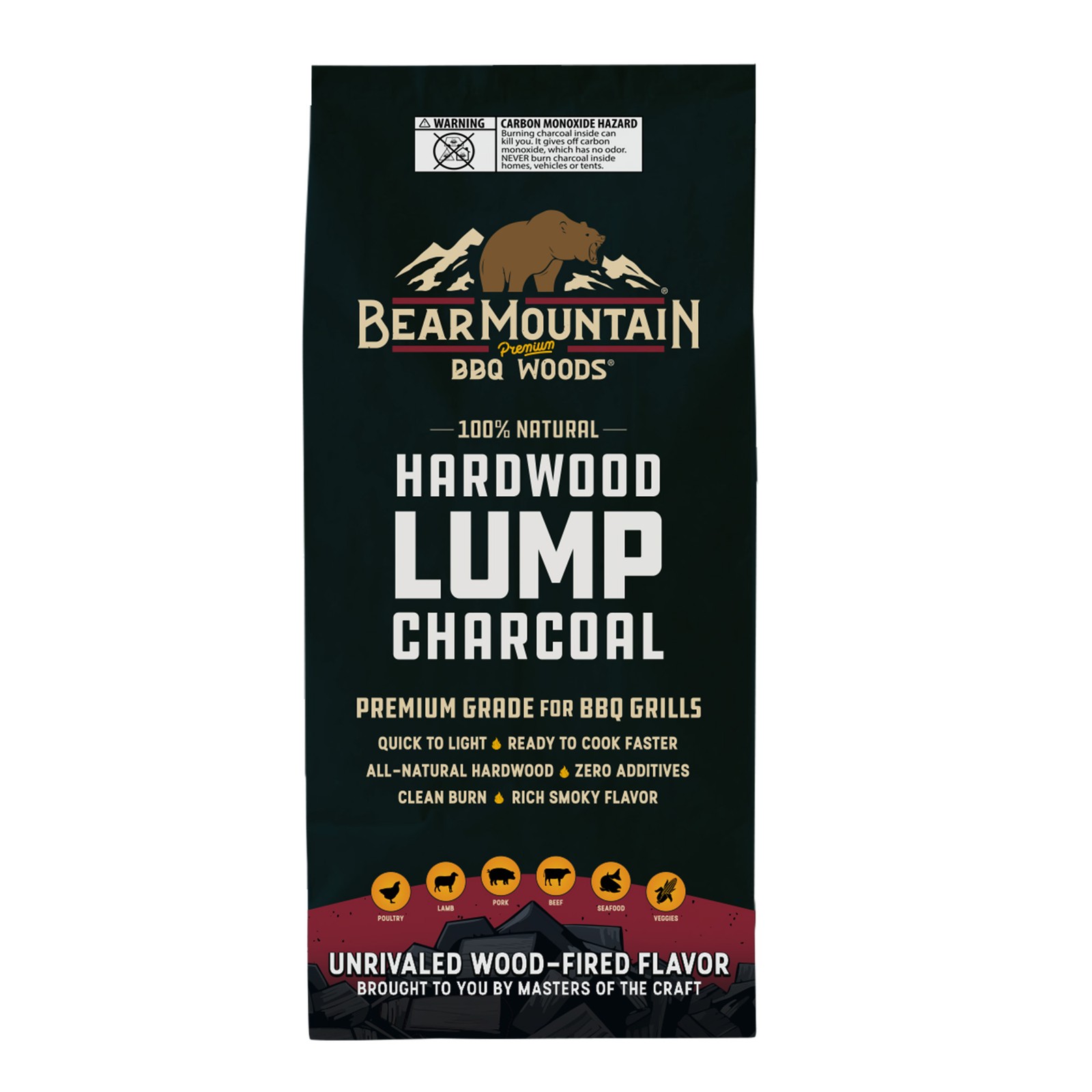 Bear Mountain BBQ Hardwood Lump Charcoal, Premium Grade for BBQ Grills, 8.8 Lbs