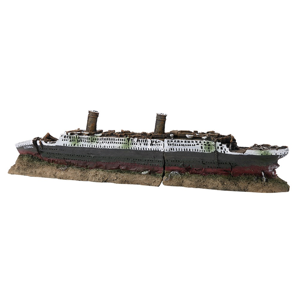 Titanic Wrecked Boat Ship Ornament Vibrant Decoration For Aquarium