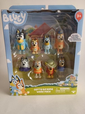 Bluey Gotta Be Done Work Pack 8 Figure Set Bluey Bingo Bandit Chilli Rusty 