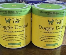 2 Pk Other Half Doggie Dental Oral-Health Postbiotic Powder 4.1 oz Bacon Flavor