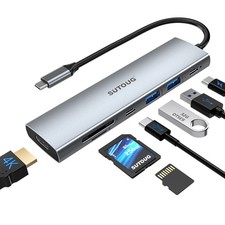 Docking Station, 7 in 1 USB C Hub with HDMI 4K 30hz Output100W Type C Chargin...