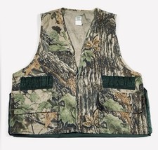Vintage Ozark Trail Camo Real Tree Hunting Vest Men s Large Ammunition Zipper