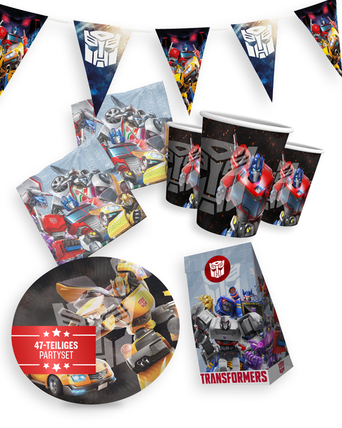Transformers Party Set 47Tlg Wimpelkette GeschenktüTen Teller Becher Servietten-image