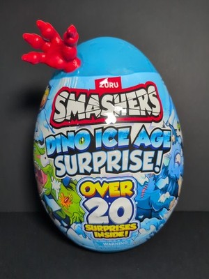 Smashers Dino Ice Age, by ZURU Surprise Egg with Over 20 Surprises (RED)