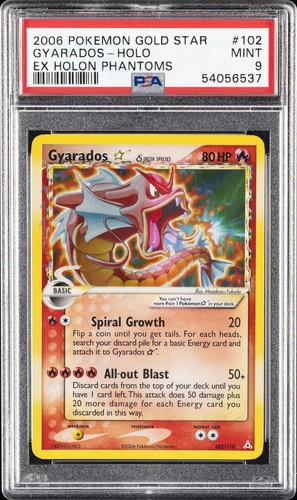 2006 POKEMON EX HOLON PHANTOMS GOLD STAR #102 GYARADOS-HOLO PSA 9