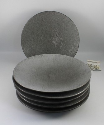 Playground BRUSH, 6 St. Teller coup Frühstücksteller grau Ø 22 cm. Steinzeug NEU