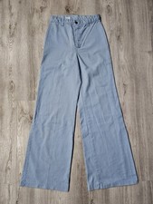 Vintage 70s Light Blue Women's Flared Bell Bottoms, Size 11 26x31 