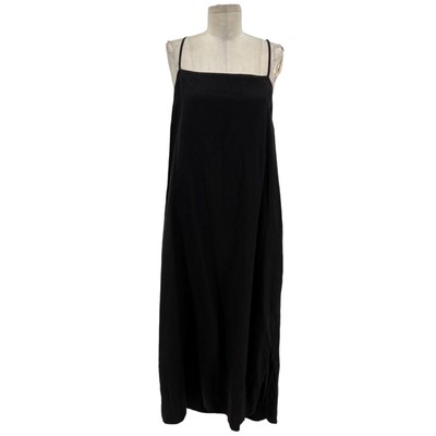 NWT Alex Mill Rose Slip Dress in Washed Black Tencel Linen Square Neck Size XXL