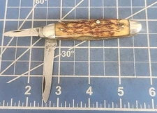 Antique Cattaraugus Jigged Bone Butter Bean Jack Knife!