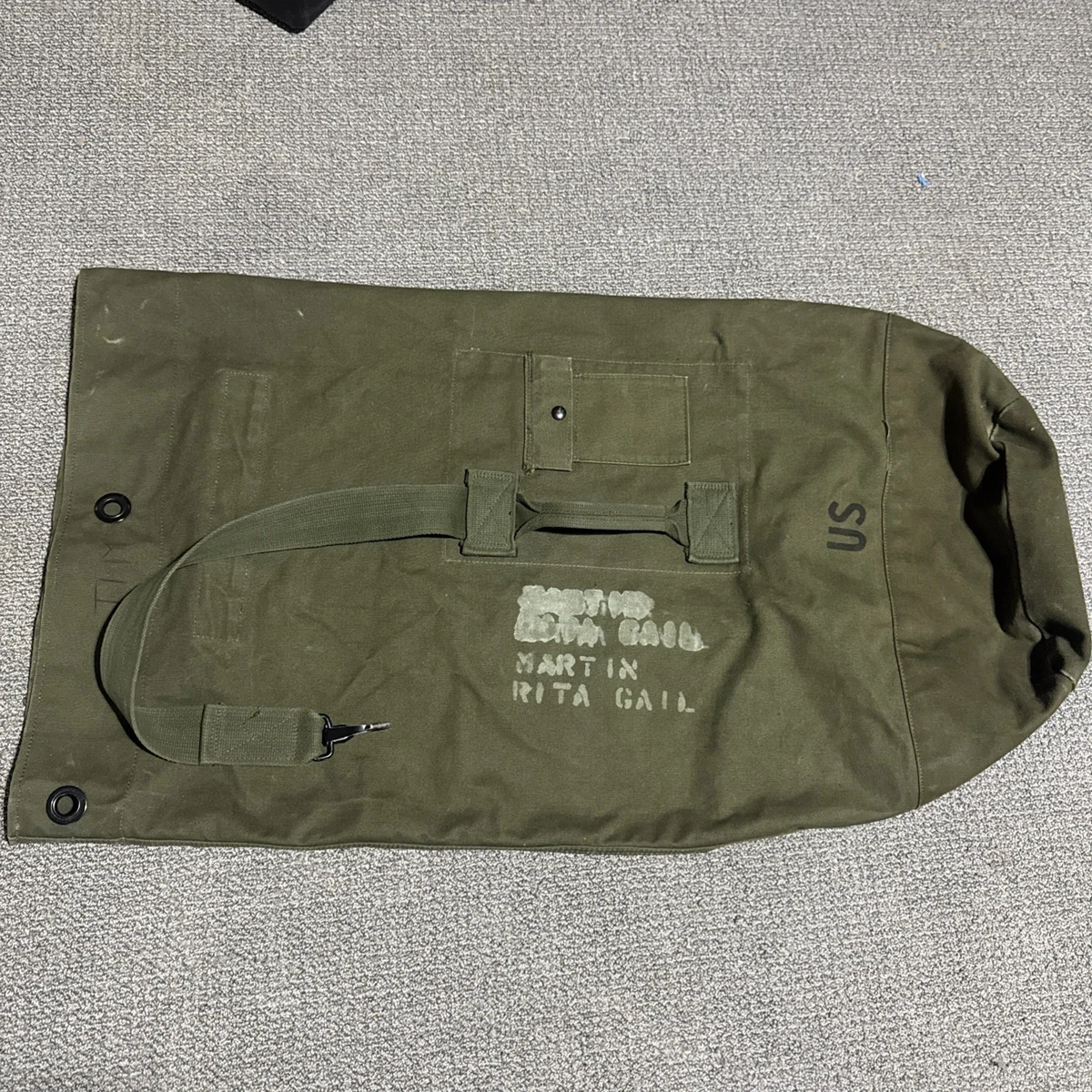 【ビンテージ】US ARMY　BAG VALUABLE　貴重品袋 Vintage Army Duffle Bag In Original Korean Military Period Items
