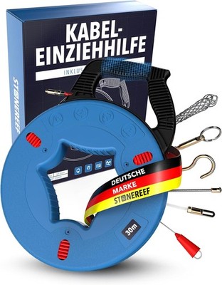 STONE REEF Einziehspirale Fishtape Kabeleinziehhilfe 30m Fiberglas Zugdraht