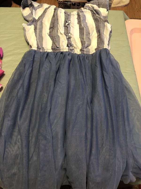 Justice Girls Blue & White Dress Size 18/20