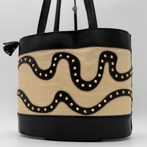 Givenchy Leather Tote Bag Basket Bag Tassel Studs From Japan