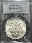 1878 7TF REVERSE 1878 MORGAN DOLLAR PCGS MS64