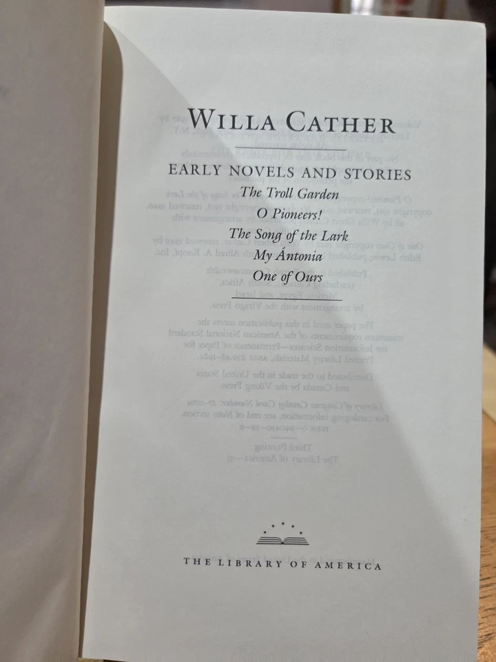 Early Novels & Stories /Later Novels Set, Willa Cather VG Dust Jack.1987, 1990 Foto 2 de 4