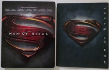 MAN OF STEEL BLU RAY DVD 3 DISC STEELBOOK RARE OOP LENTICULAR MAGNET WALMART