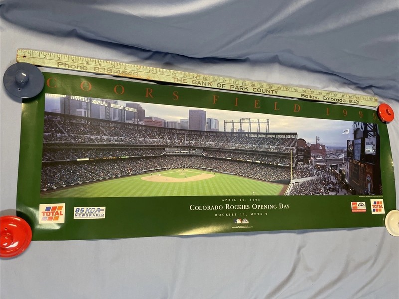 Poster 1995 Coors Field Opening Day Panoramic Photo Rockies V Mets Vintage