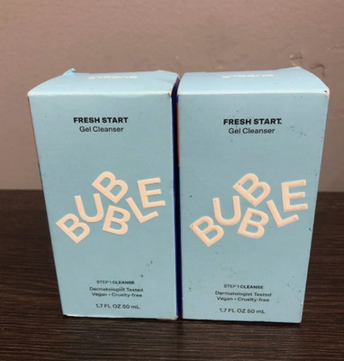 2 Pack Bubble Skincare Fresh Start Gel Cleanser - Gentle Exfoliating Face Wash