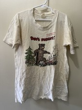 60s 70s VTG PA Black Forrest T Shirt Kids 16 Smokey The Bear Distressed Hemlock