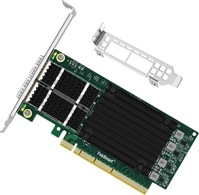 PCIE GEN 4.0 X16 to 2X 100GbE QSFP28 Fiber Ports Intelligent RDMA Ethernet Card