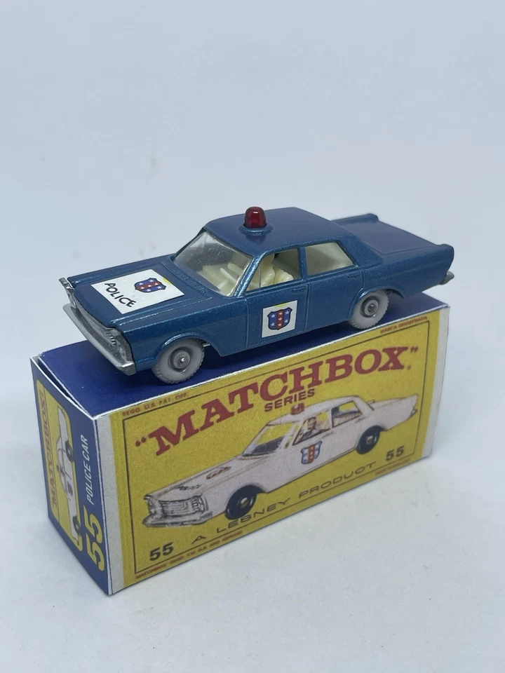 Lesney Matchbox Custom Ford Galaxie Police Car With Grey Wheels Repro Box. - Image 3 of 4