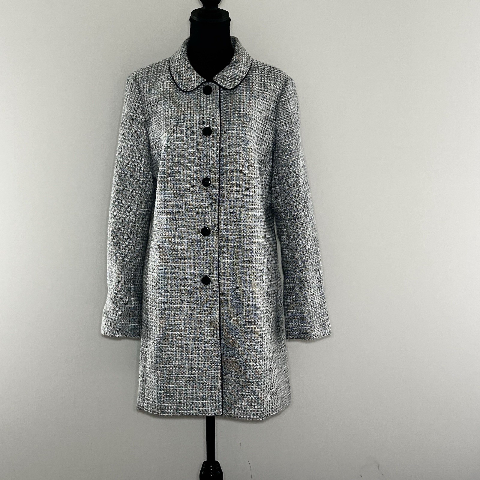 Pendleton Tweed Button Up Collared Coat Womens 14… - image 1