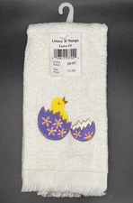 Vintage Linens N Things EASTER Egg & Chick Hand Towel Embroidered New With Tag
