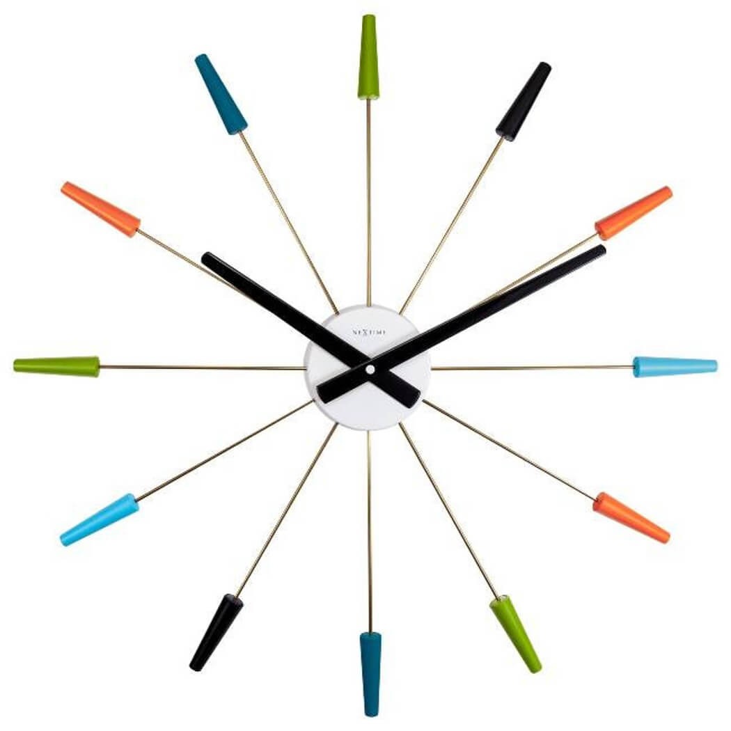 NeXtime Plug Inn Spoke Wall Clock, Vintage Multicolor