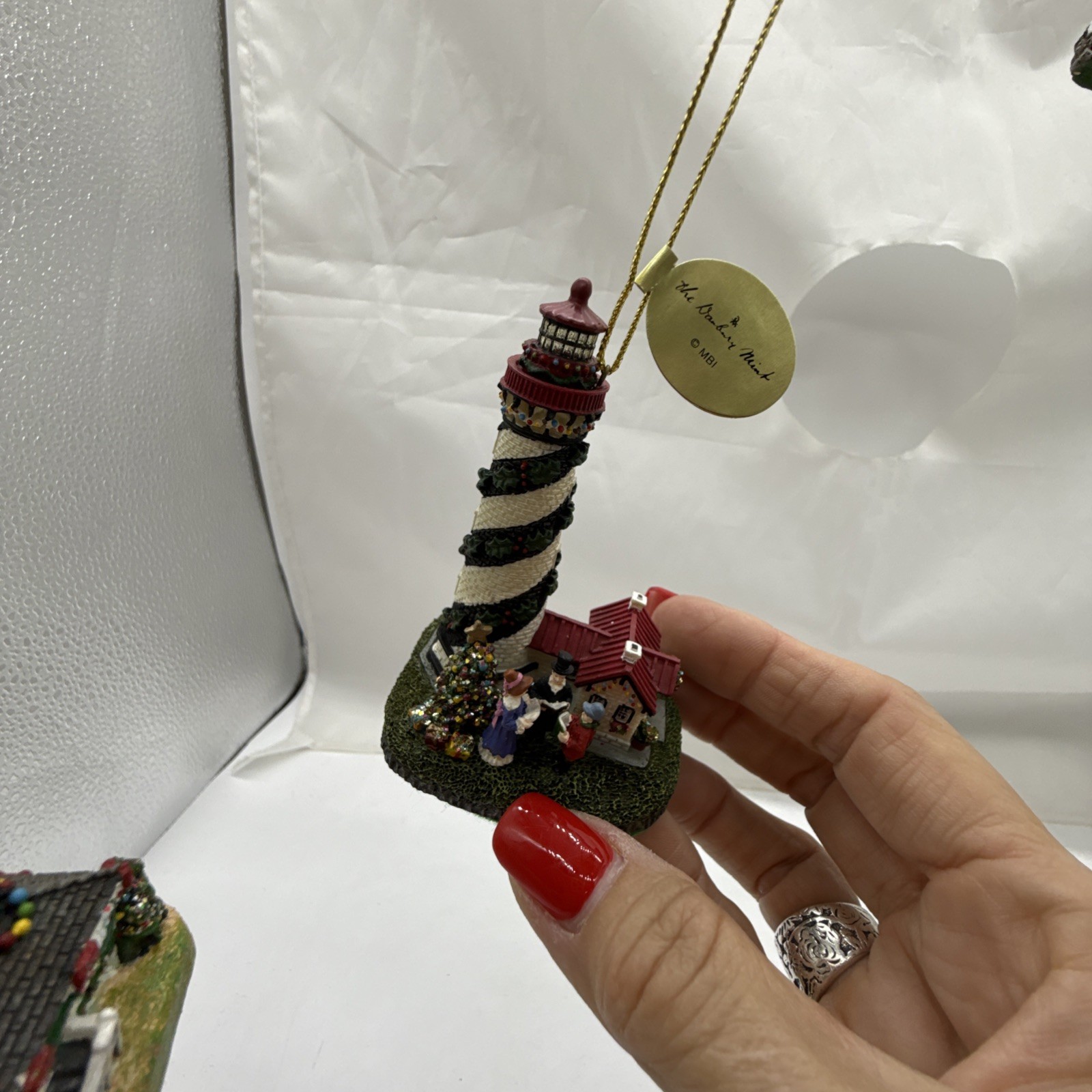 Danbury LIGHTHOUSE Hanging Christmas Tree Ornaments WBOX Lot of 24 Original Tags