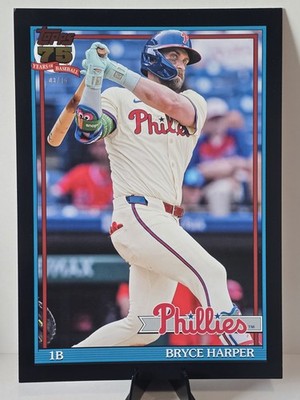 2026 Topps Oversized 1991 Throwback Black /10 Bryce Harper Phillies #910-13 